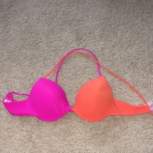 Pink and orange bathing suit top